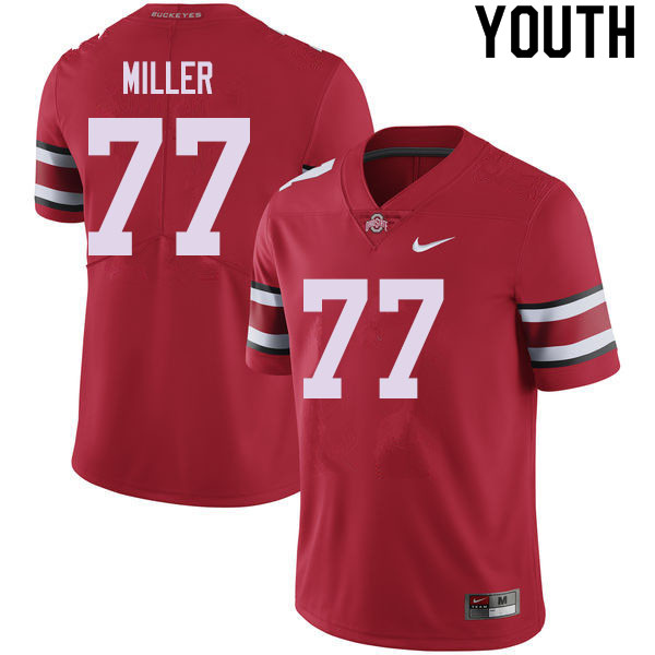 Ohio State Buckeyes Harry Miller Youth #77 Red Authentic Stitched College Football Jersey